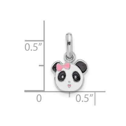 Sterlingsilber Rhodiniert Emailliert Panda Charm Anhänger