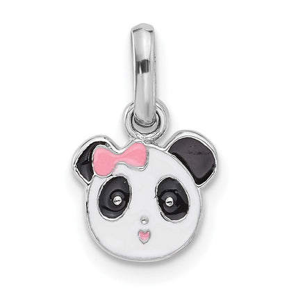 Sterlingsilber Rhodiniert Emailliert Panda Charm Anhänger