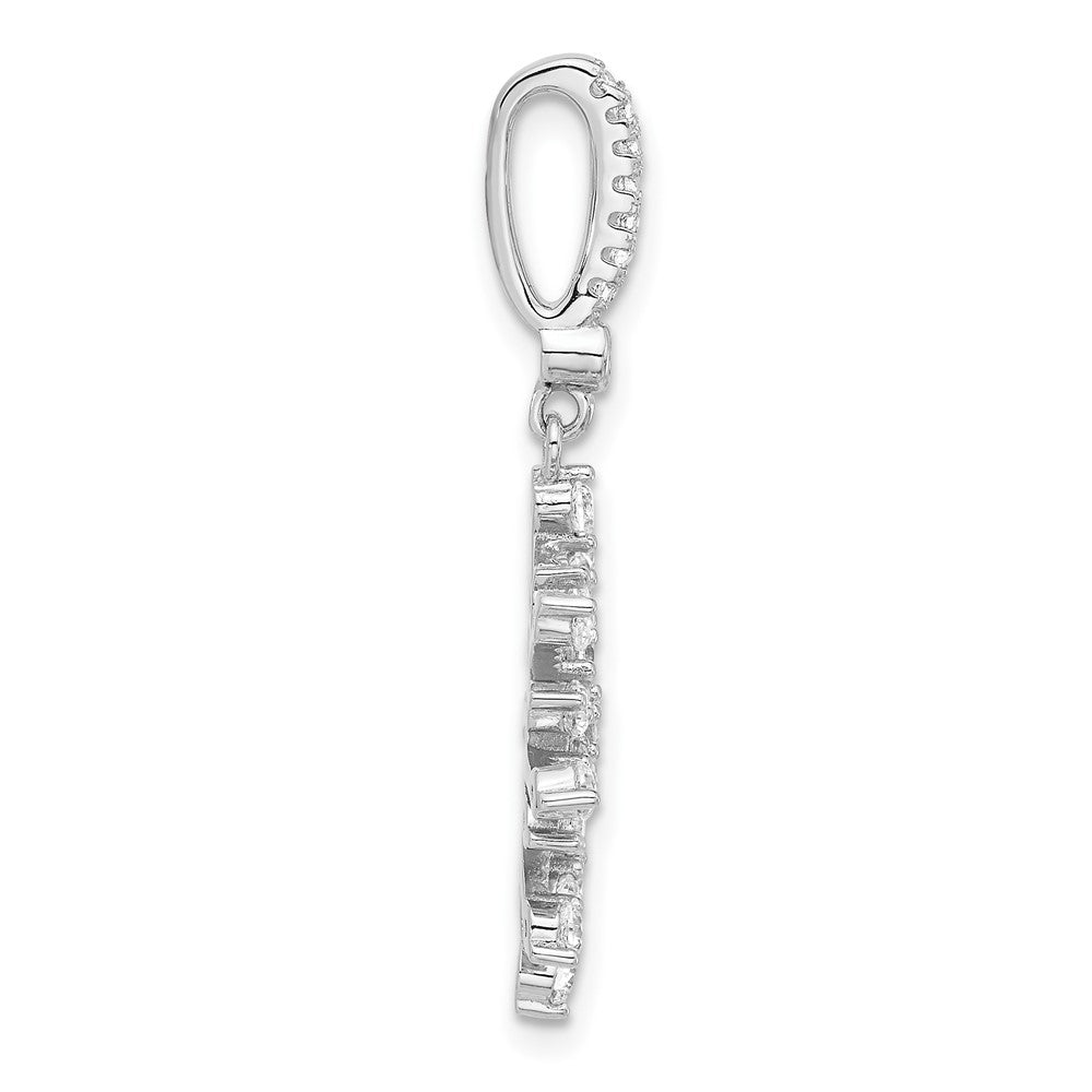 Sterlingsilber Rhodiniert Zirkonia Schneeflocke Anhänger