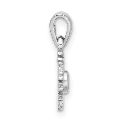 Sterlingsilber Rhodiniert Aqua Zirkonia Schneeflocke Anhänger