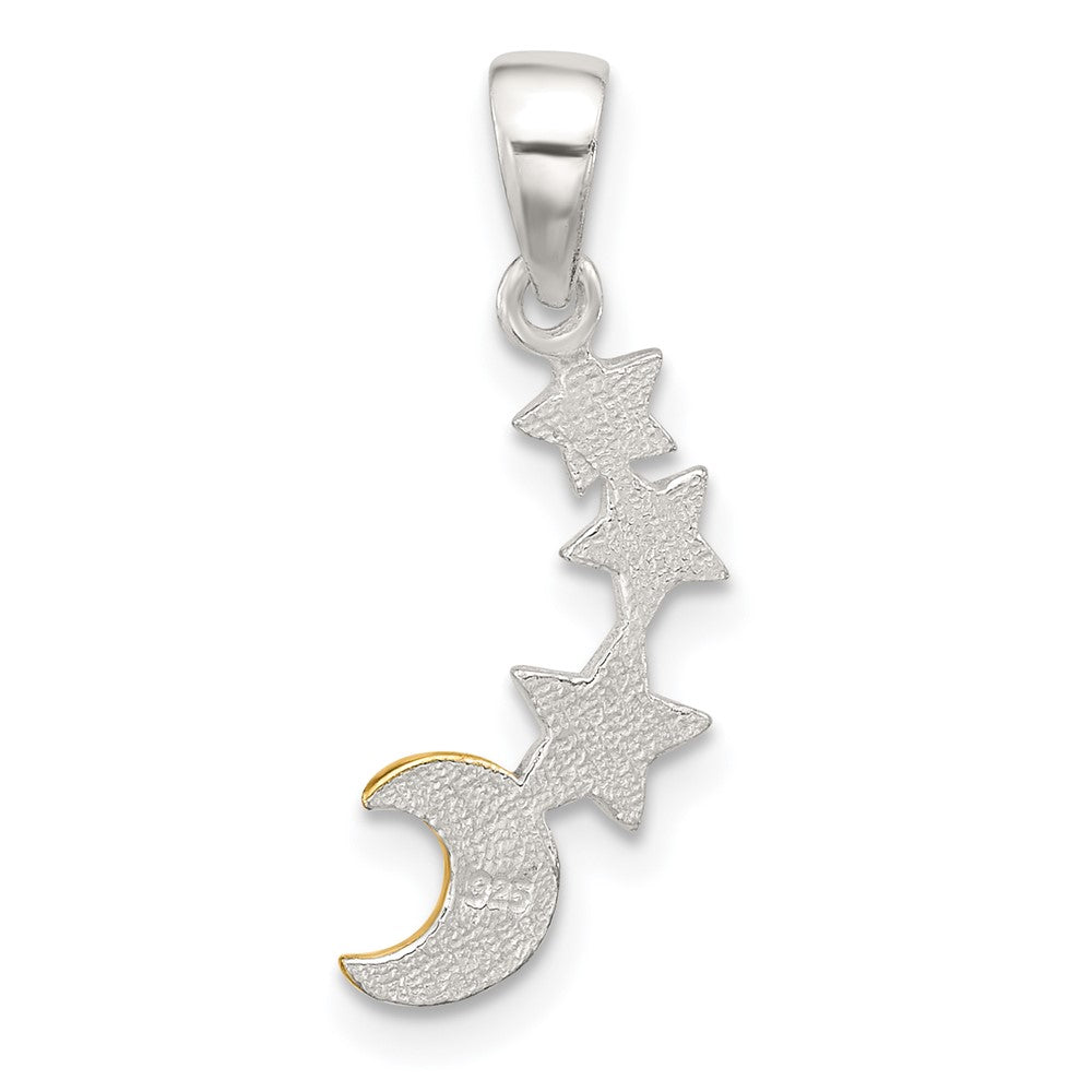 Sterlingsilber E-coat und Goldfarben Stern und Mond Anhänger