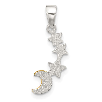 Sterlingsilber E-coat und Goldfarben Stern und Mond Anhänger