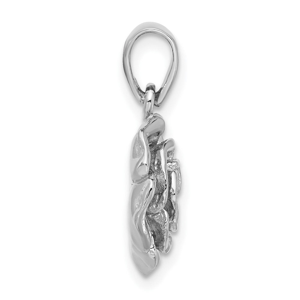 Sterlingsilber Rhodiniert Zirkonia Blume Anhänger