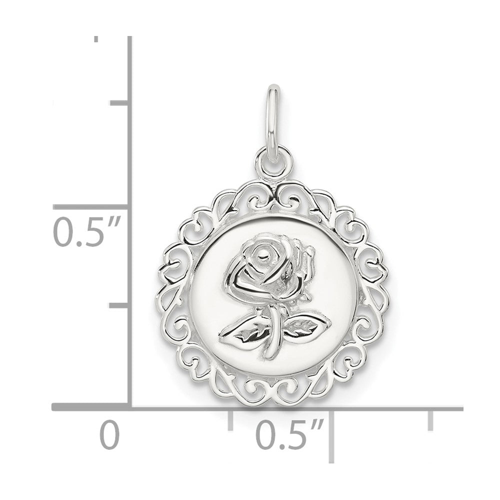 Sterlingsilber E-coated Rose Charm