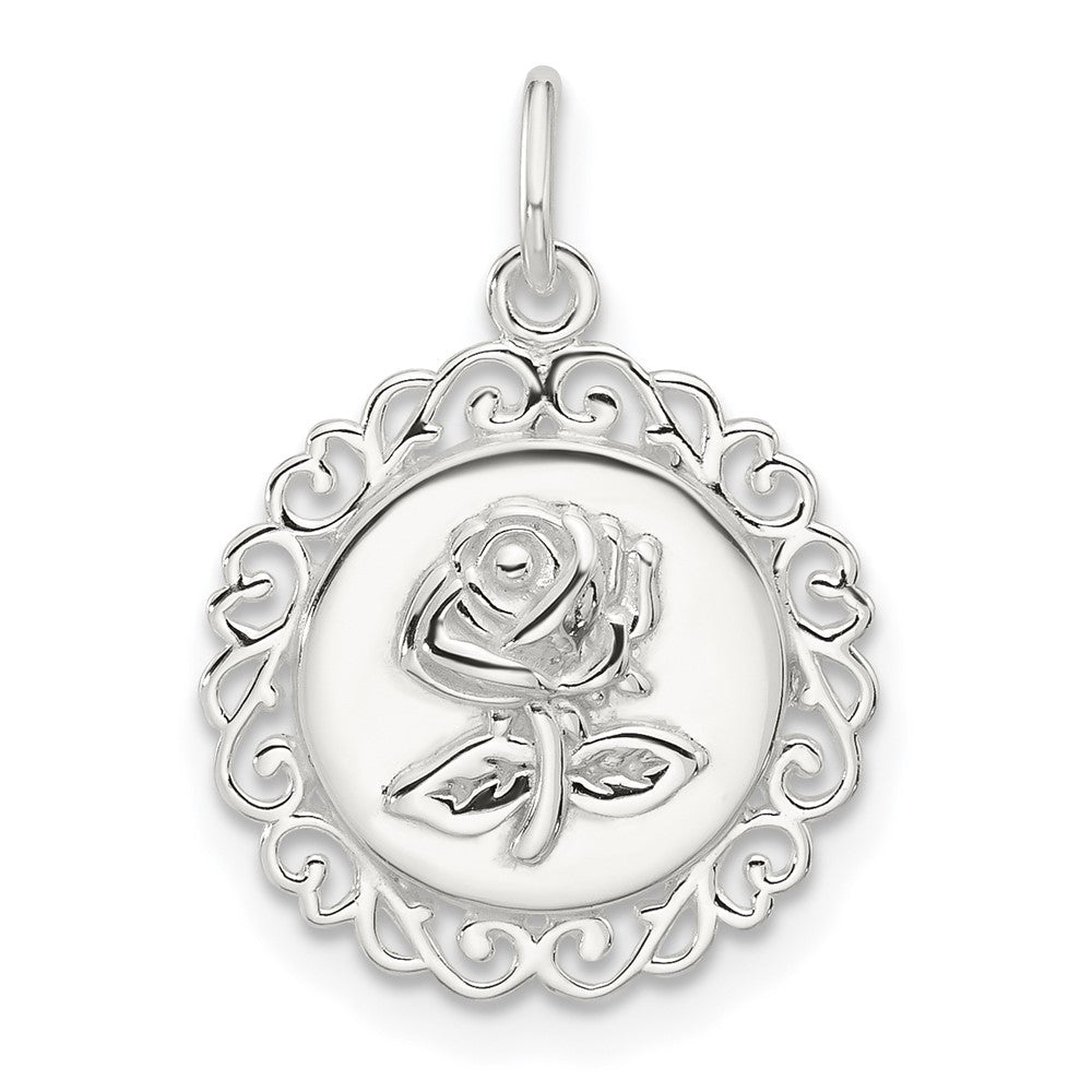 Sterlingsilber E-coated Rose Charm