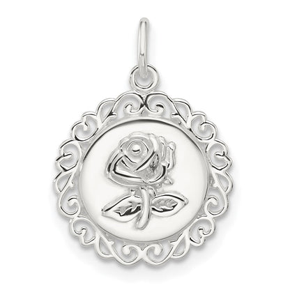 Sterlingsilber E-coated Rose Charm