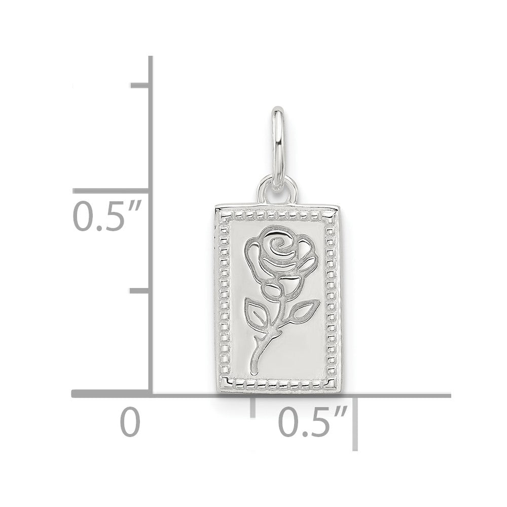 Sterlingsilber E-coated Rose Charm