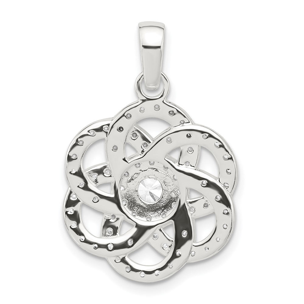 Sterlingsilber E-coated Zirkonia Blume Anhänger