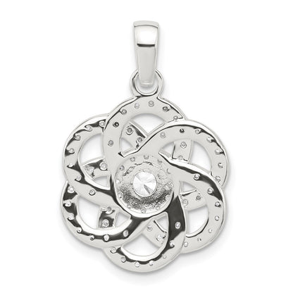 Sterlingsilber E-coated Zirkonia Blume Anhänger