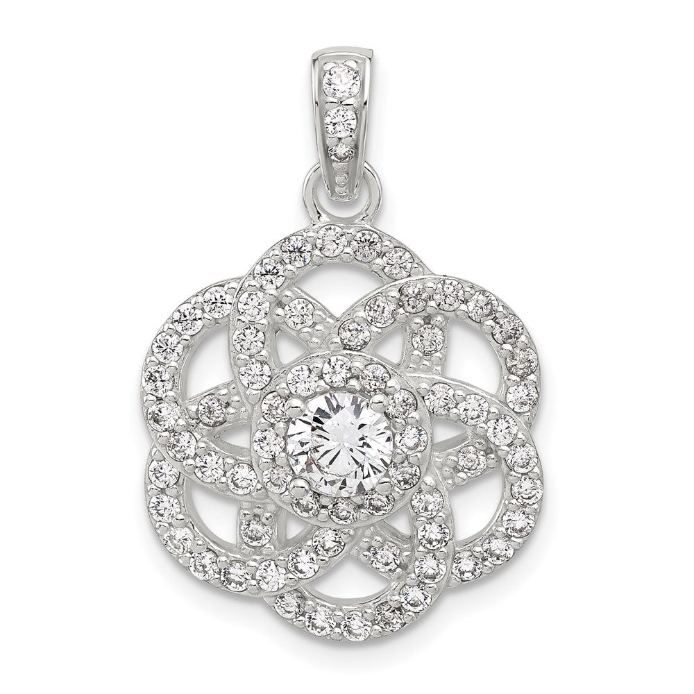 Sterlingsilber E-coated Zirkonia Blume Anhänger