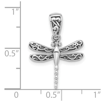 Sterlingsilber Rhodiniert Oxidiert Libelle Anhänger