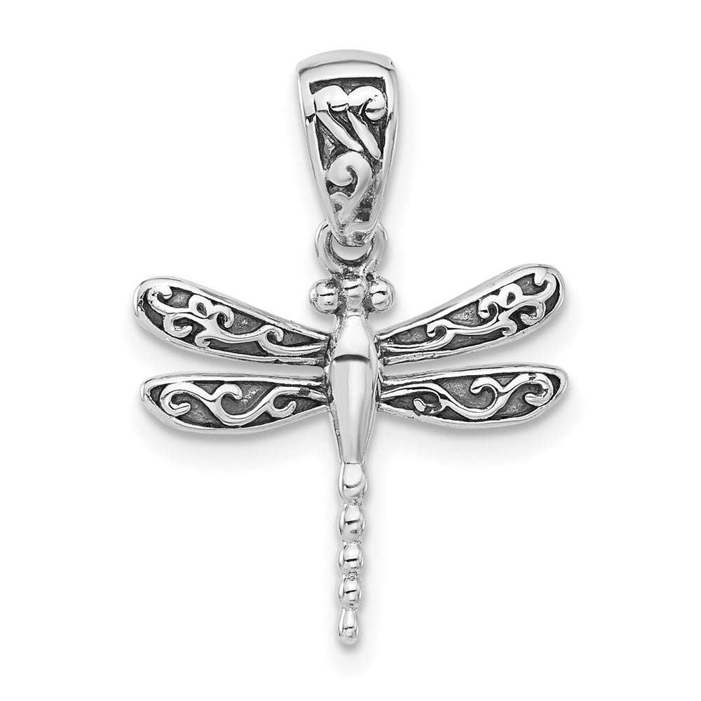 Sterlingsilber Rhodiniert Oxidiert Libelle Anhänger