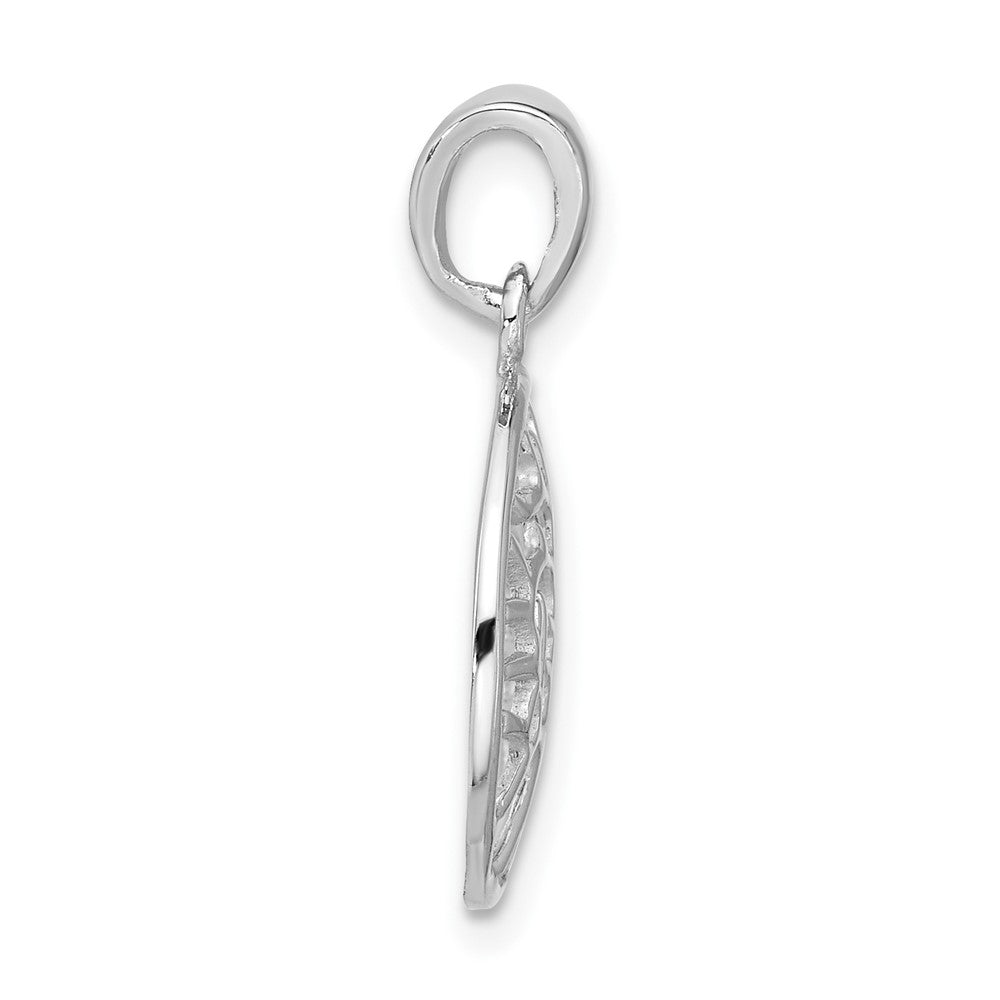 Sterlingsilber Rhodiniert Rund Baum Of Leben Anhänger