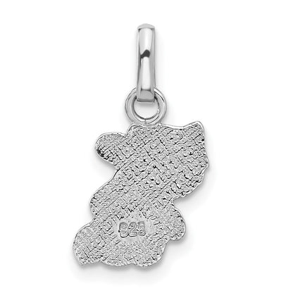 Sterlingsilber Rhodiniert Emailliert Katze Charm Anhänger