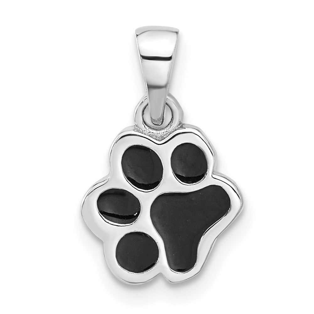 Sterlingsilber Rhodiniert Emailliert Hund Paw Anhänger