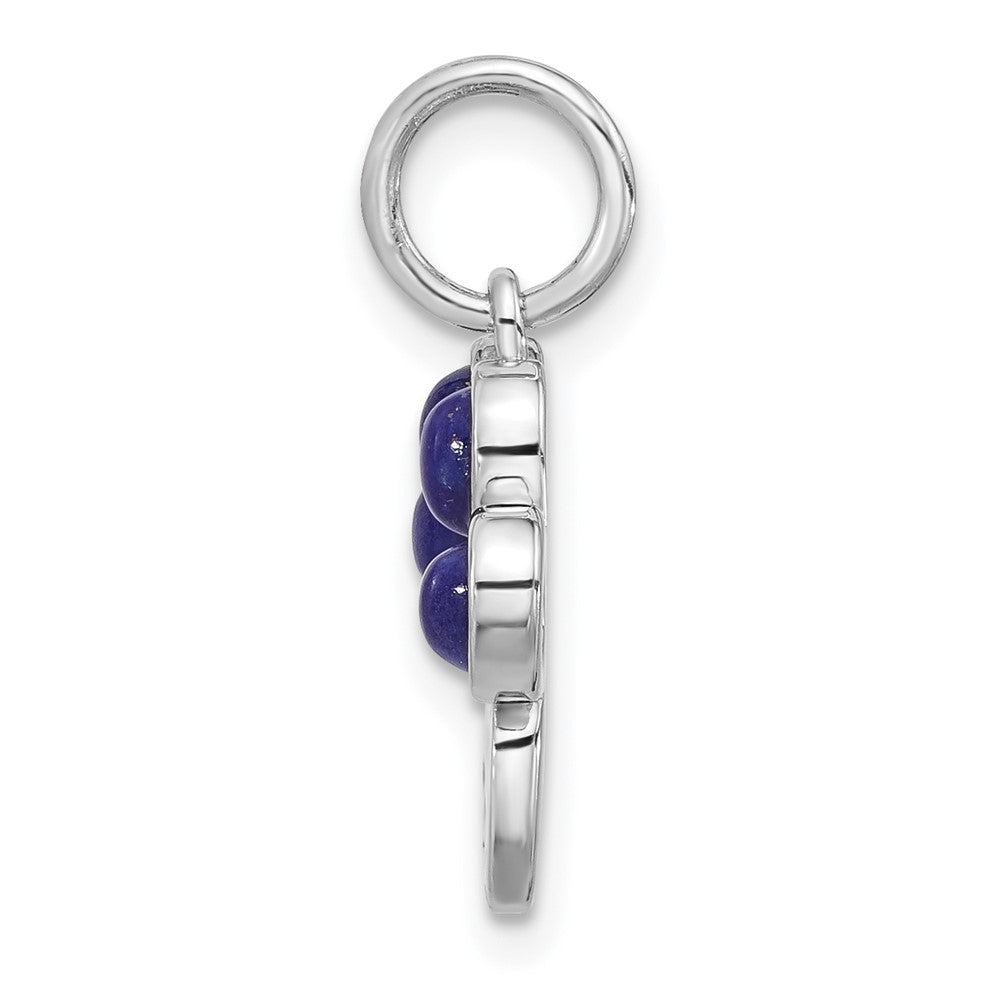 Sterlingsilber Rhodiniert Lapis Lazuli Emaille Paw Druck Anhänger