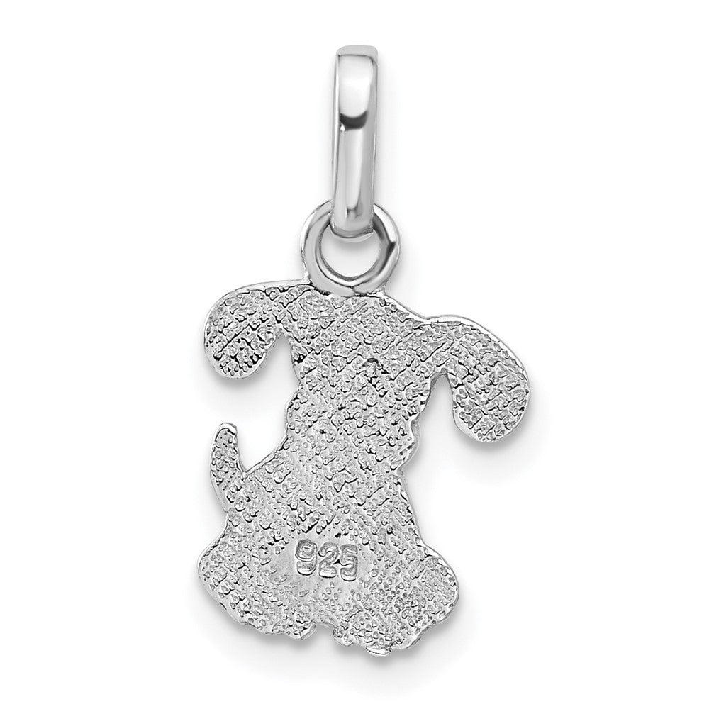 Sterlingsilber Rhodiniert Emailliert Hund Charm Anhänger