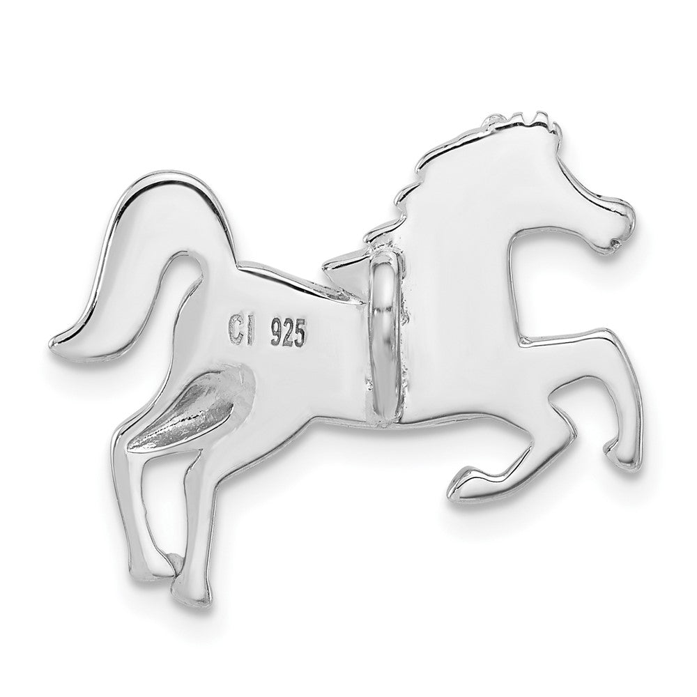 Sterlingsilber Rhodiniert Larimar Pferd Kette Anhänger
