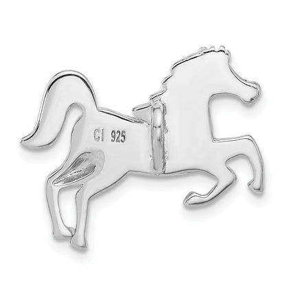 Sterlingsilber Rhodiniert Larimar Pferd Kette Anhänger