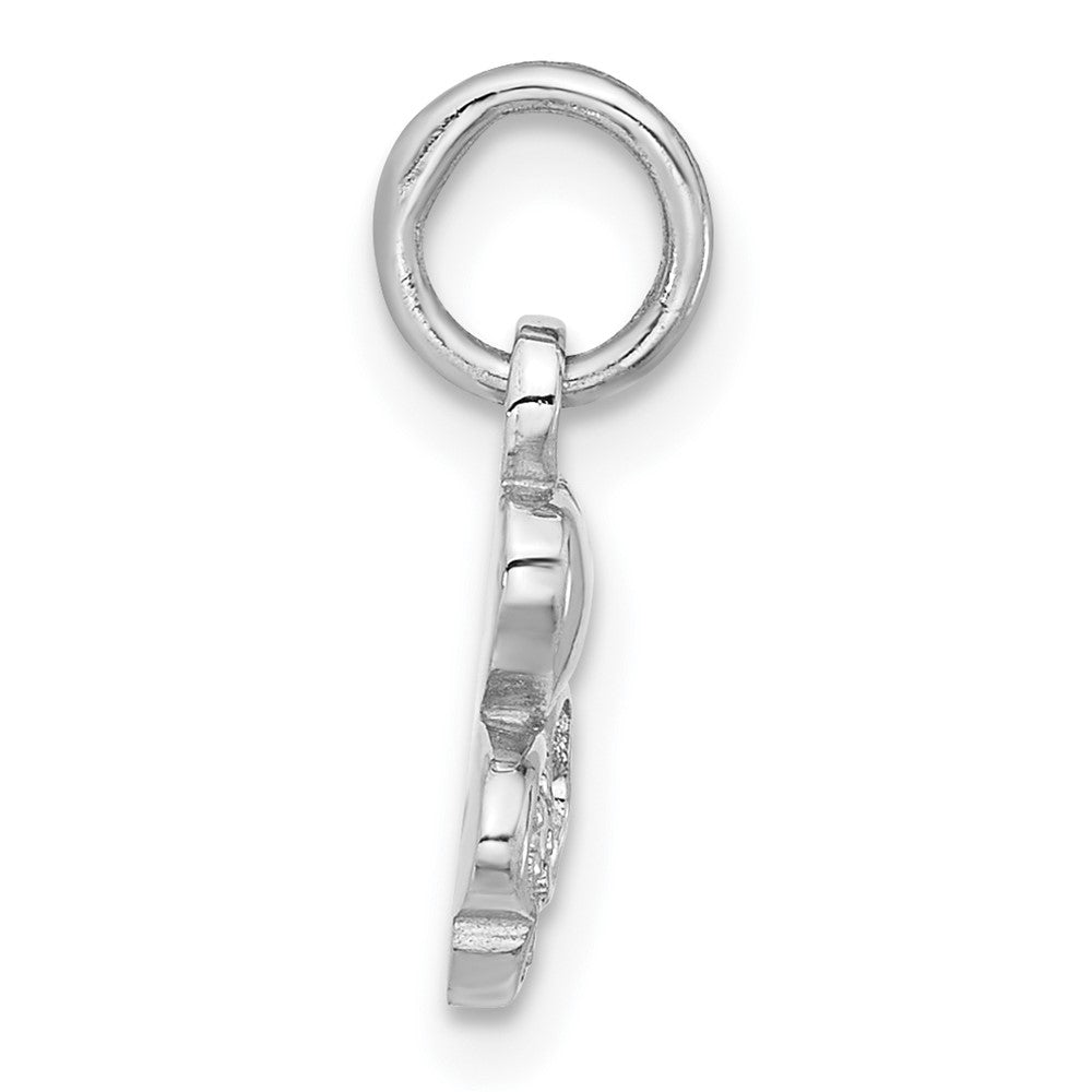 Sterlingsilber Rhodiniert Zirkonia 3 Herz Charm Anhänger