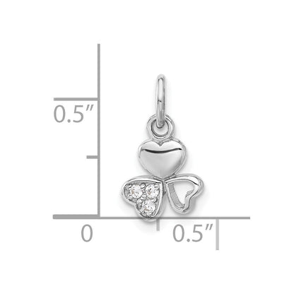 Sterlingsilber Rhodiniert Zirkonia 3 Herz Charm Anhänger
