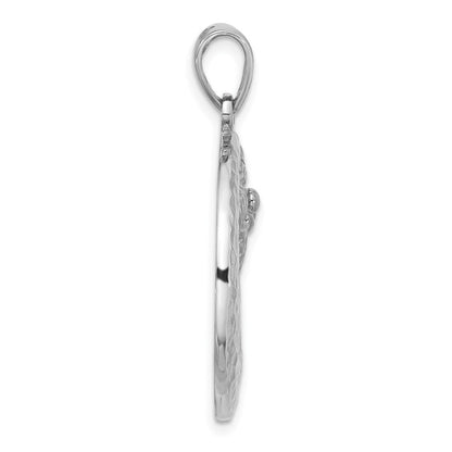 Sterlingsilber Rhodiniert Poliert Palme Baum mit Crescent Mond Anhänger