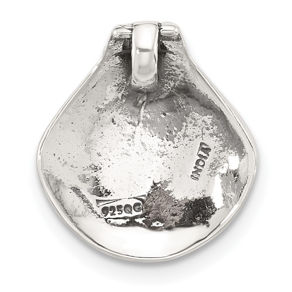 Sterlingsilber Poliert und Antikisiert Synthetisch Perle Seashell Kette Anhänger