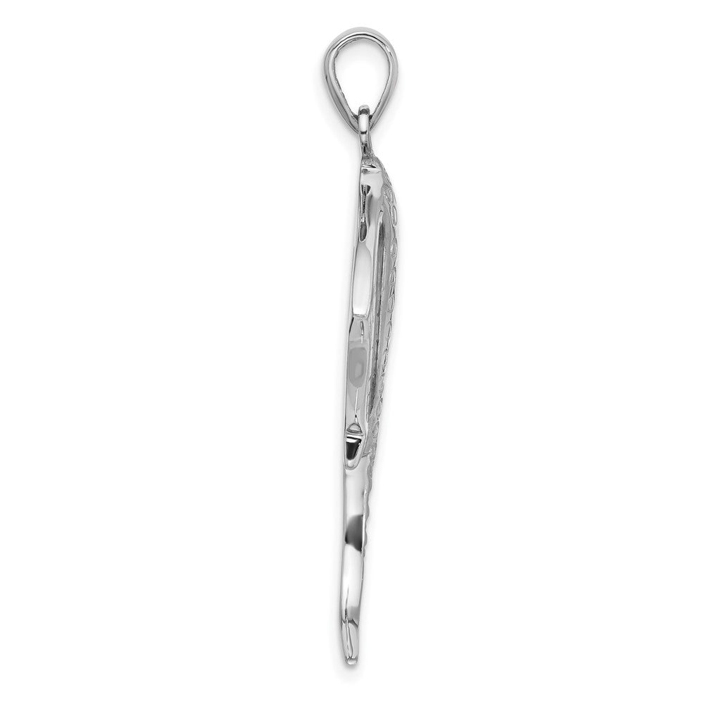 Sterlingsilber Rhodiniert Poliert Abalone Stingray Anhänger