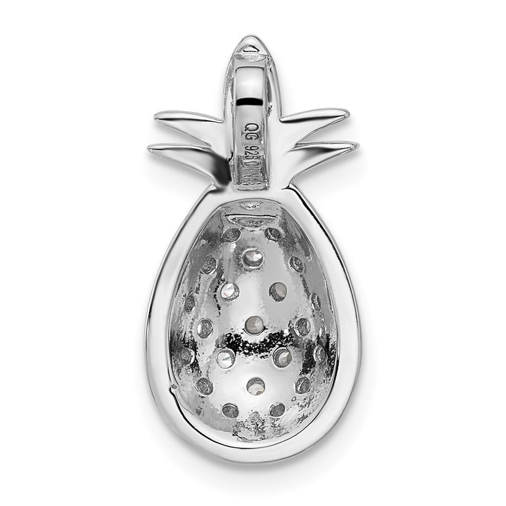Feuer Sterlingsilber Rhodiniert Zirkonia Pineapple Anhänger