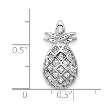 Feuer Sterlingsilber Rhodiniert Zirkonia Pineapple Anhänger