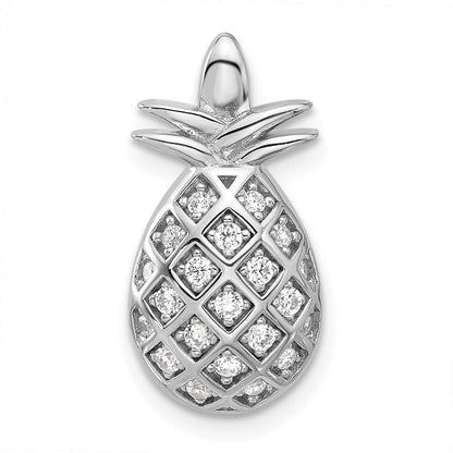 Feuer Sterlingsilber Rhodiniert Zirkonia Pineapple Anhänger