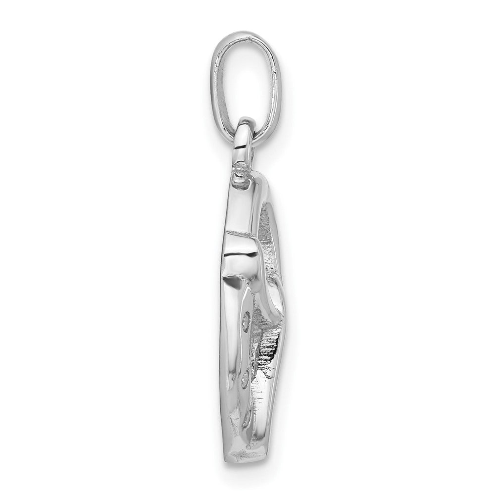 Sterlingsilber Rhodiniert Zirkonia Pretzel Anhänger