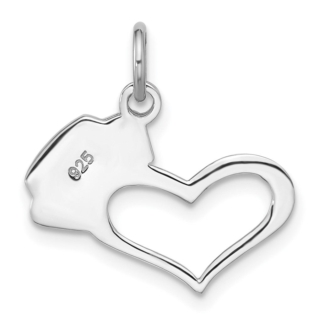 Sterlingsilber Rhodiniert Emailliert Nurses Hat mit Herz Anhänger