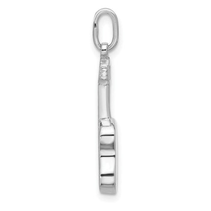 Sterlingsilber Rhodiniert Gitarre Charm Anhänger