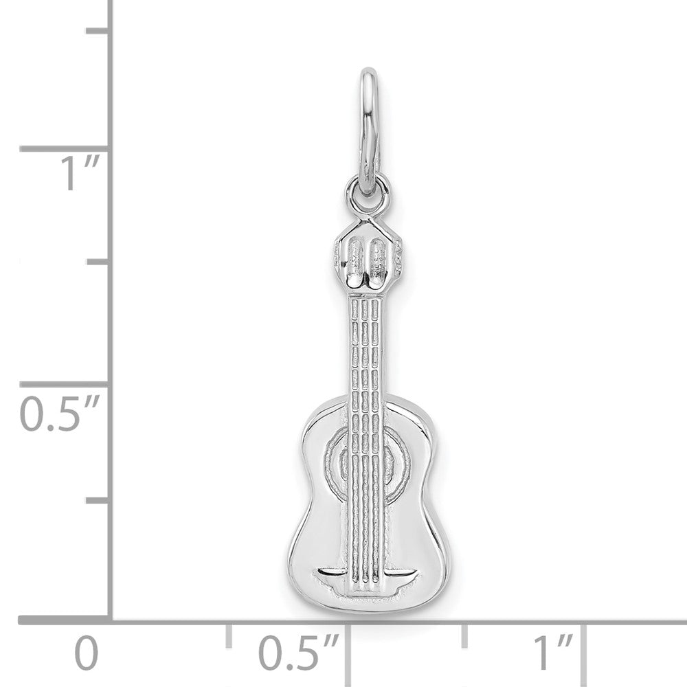 Sterlingsilber Rhodiniert Gitarre Charm Anhänger