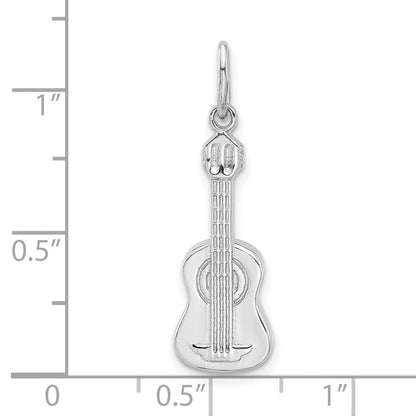 Sterlingsilber Rhodiniert Gitarre Charm Anhänger