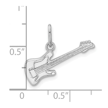 Sterlingsilber Rhodiniert Electric Gitarre Charm Anhänger