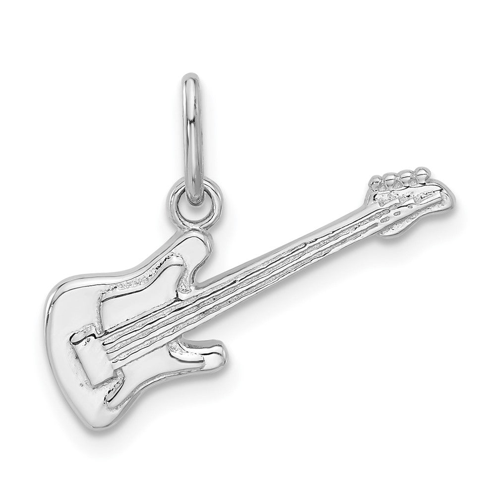 Sterlingsilber Rhodiniert Electric Gitarre Charm Anhänger