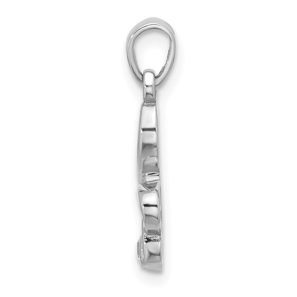 Sterlingsilber Rhodiniert Zirkonia Noten Schlüssel Anhänger