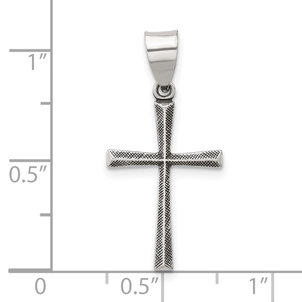Sterlingsilber Antikisiert Massiv Strukturiert Lateinisch Kreuz Anhänger