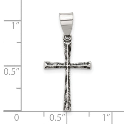 Sterlingsilber Antikisiert Massiv Strukturiert Lateinisch Kreuz Anhänger