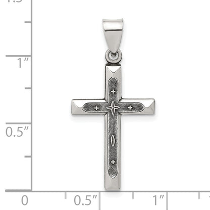 Sterlingsilber Antikisiert Massiv Strukturiert Kreuz Anhänger