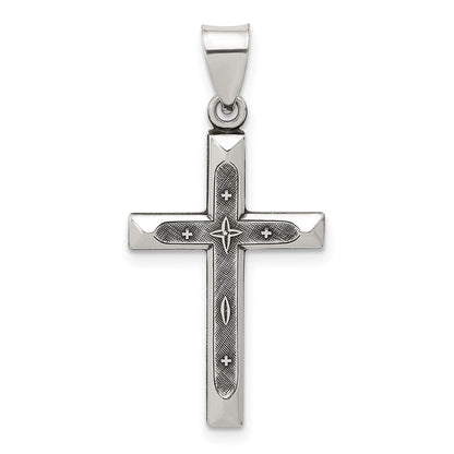 Sterlingsilber Antikisiert Massiv Strukturiert Kreuz Anhänger