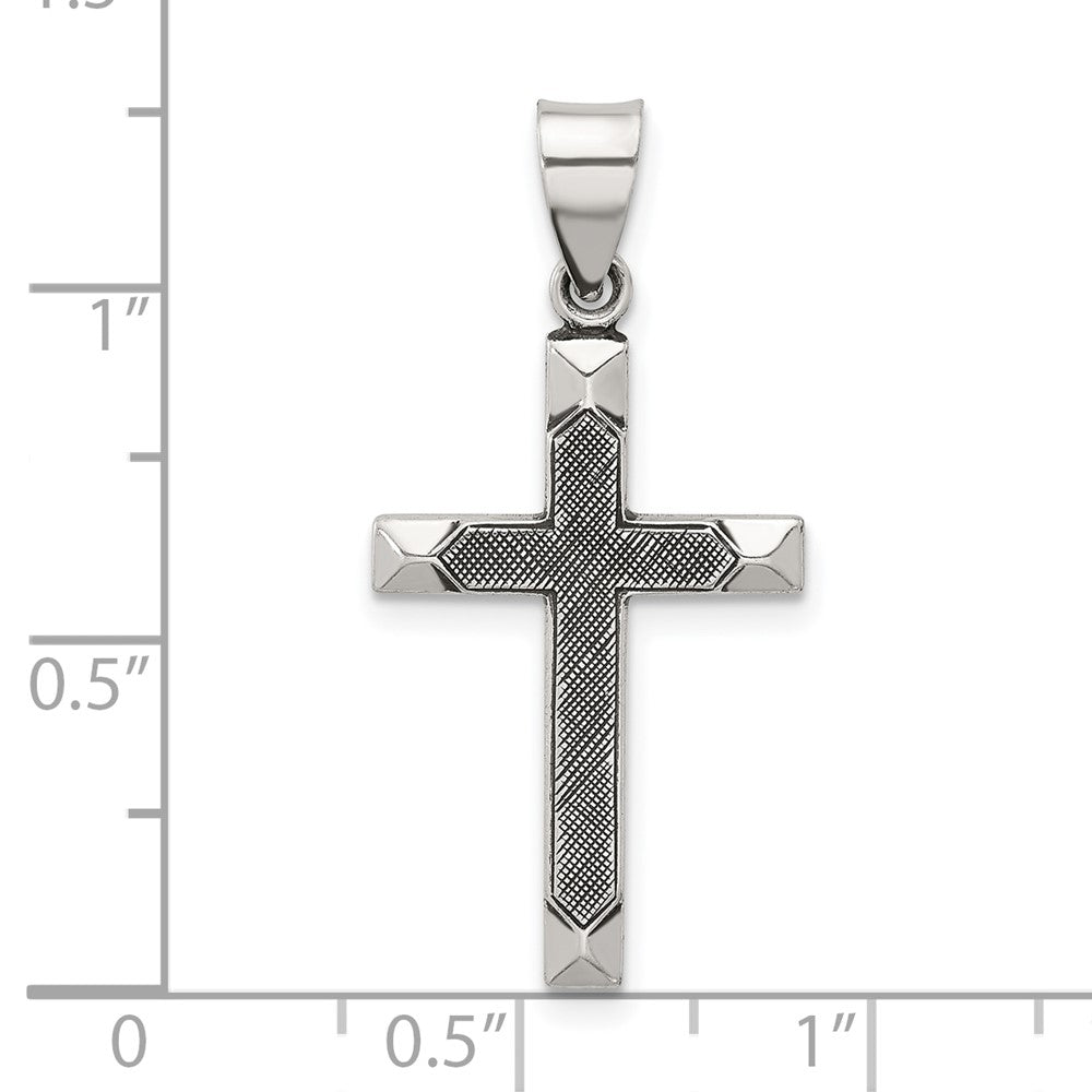 Sterlingsilber Antikisiert Massiv Strukturiert Kreuz Anhänger