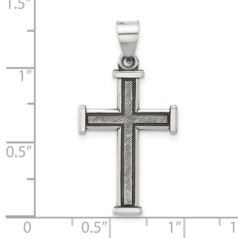 Sterlingsilber Antikisiert Massiv Strukturiert Kreuz Anhänger
