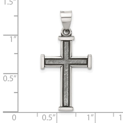 Sterlingsilber Antikisiert Massiv Strukturiert Kreuz Anhänger