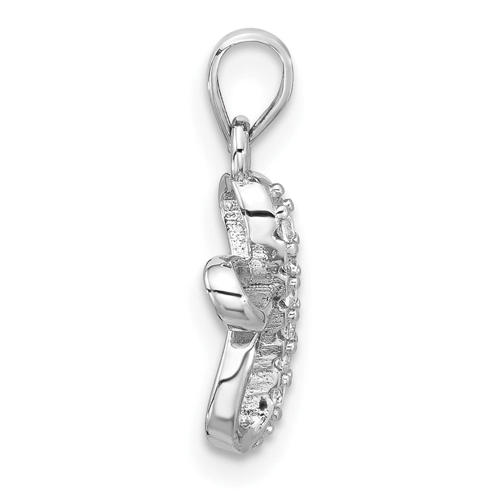 Sterlingsilber Rhodiniert Zirkonia Klein Kreuz Anhänger