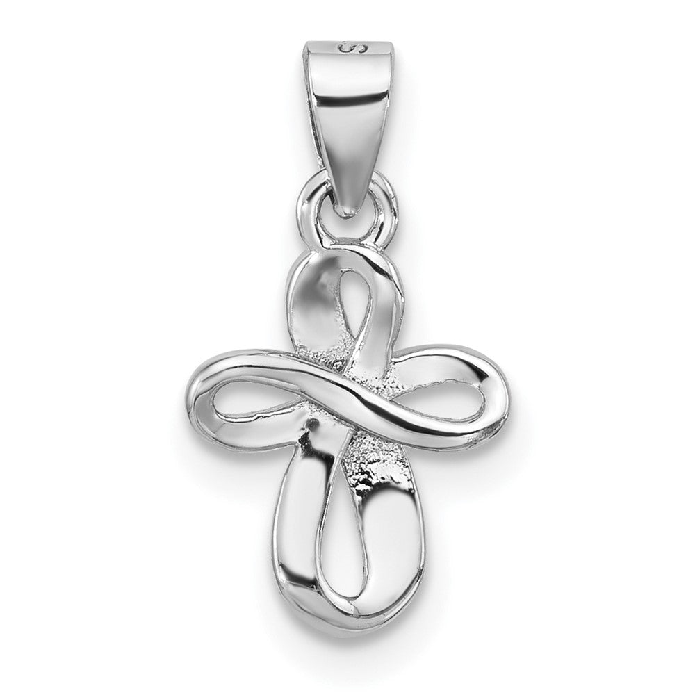 Sterlingsilber Rhodiniert Zirkonia Klein Kreuz Anhänger