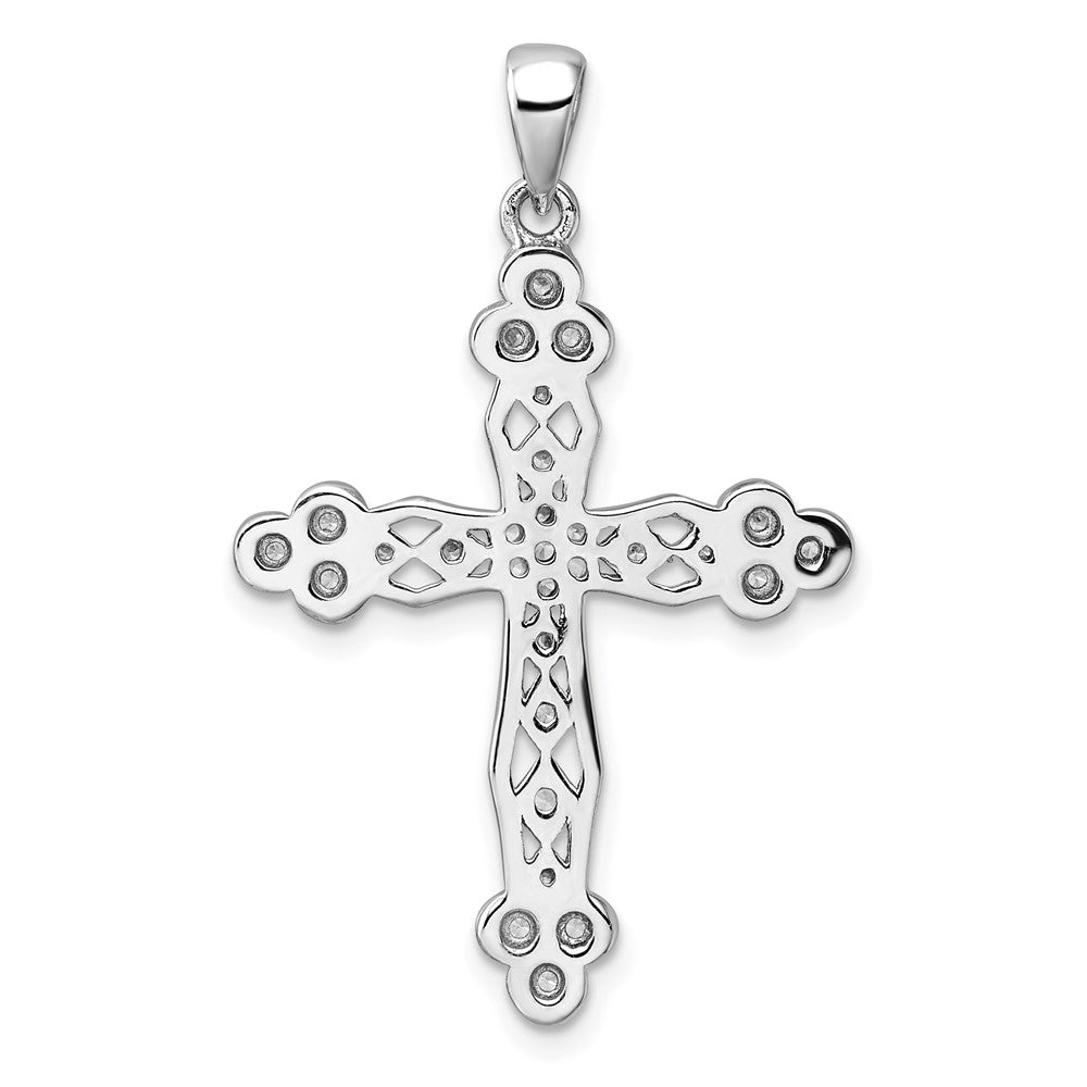 Sterlingsilber Rhodiniert Zirkonia Kreuz Anhänger