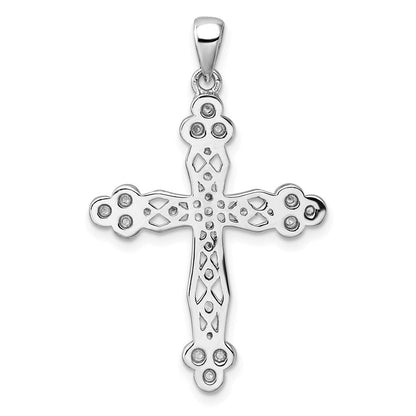 Sterlingsilber Rhodiniert Zirkonia Kreuz Anhänger